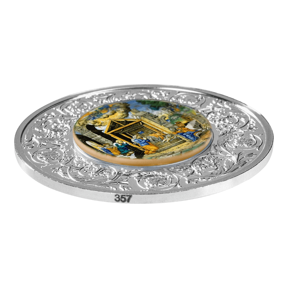 Поклоніння пастухів - Майоліка - срібна монета у рамці 2025 - 3