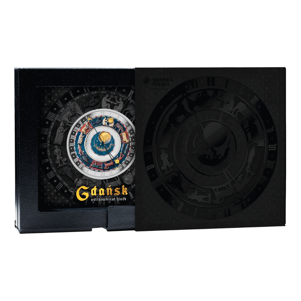 Годинник у Гданську - срібна монета у рамці 2025 - 3