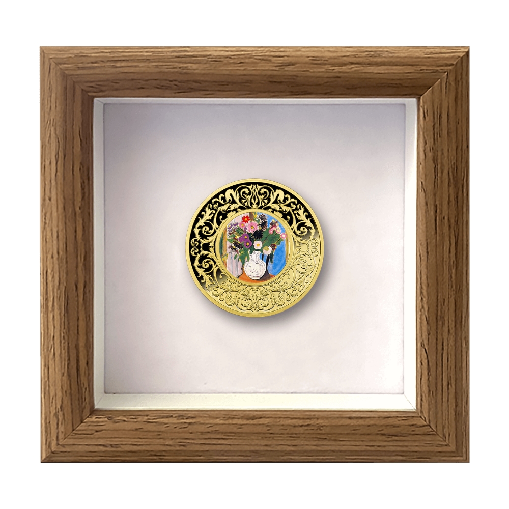 Анрі Матісс Квіти, срібна монета у рамці 2025 - 3