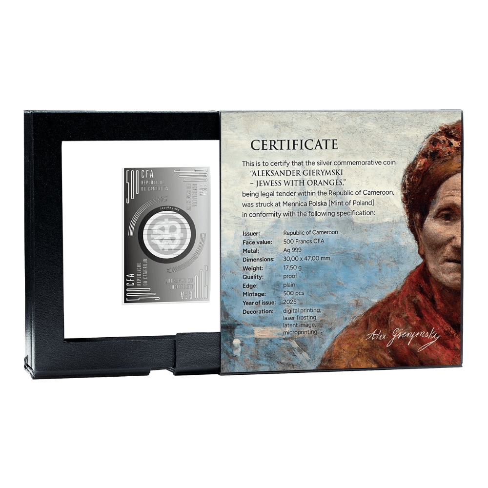 Геримський Єврейка з апельсинами - срібна монета у рамці 2025 - 3