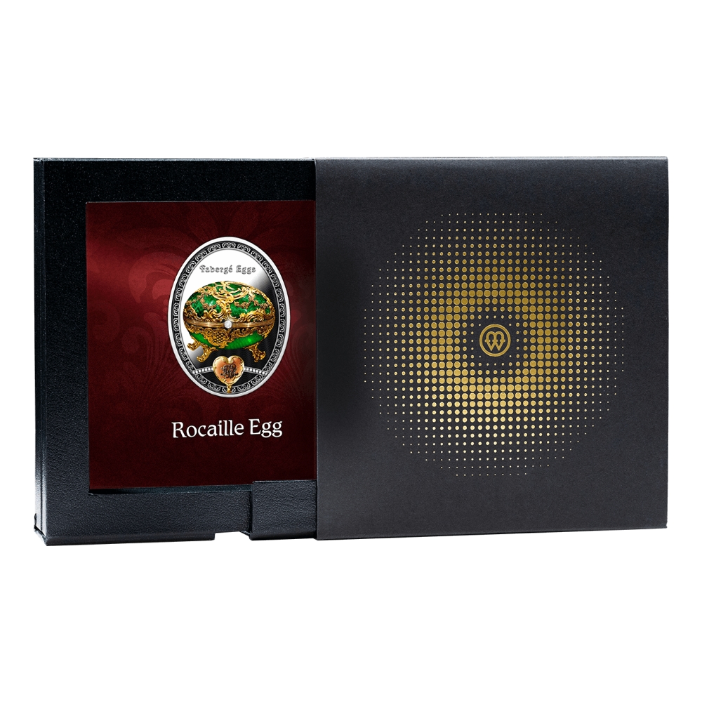 Яйця Фаберже Рокайль - срібна монета в рамці - 2025 рік - 3