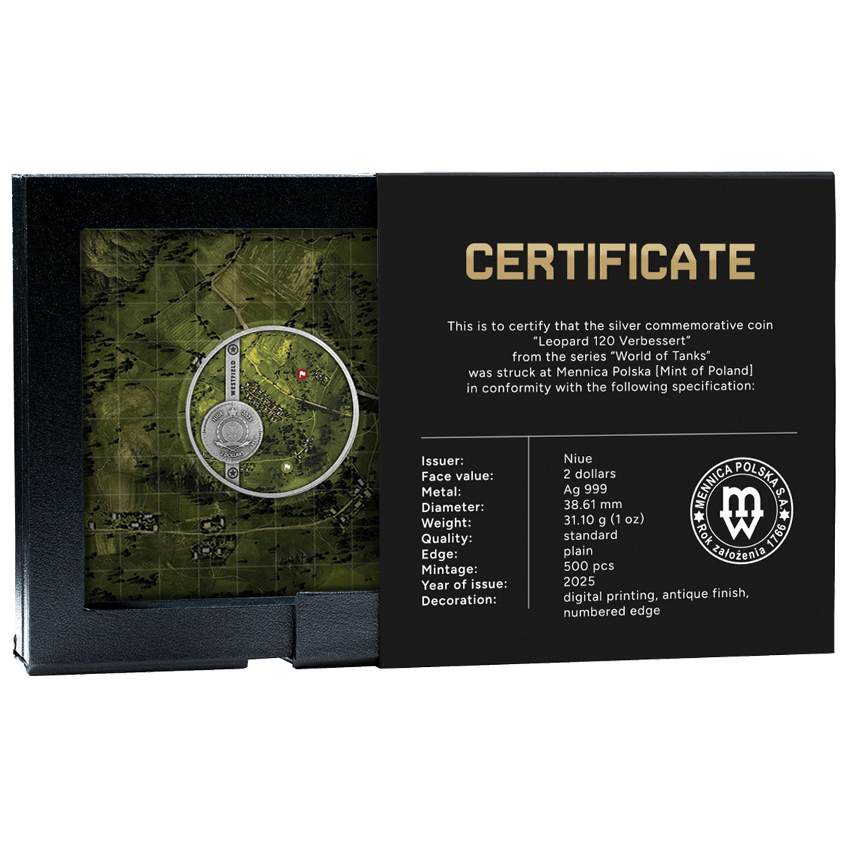 Світ танків Леопард, срібна монета у рамці 2025 - 3
